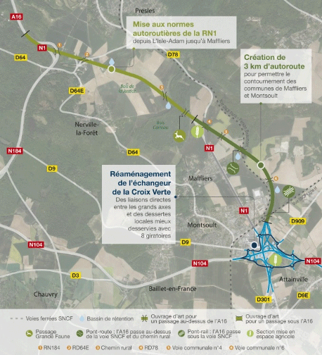 Prolongement de l'autoroute A16 en Ile-de-France