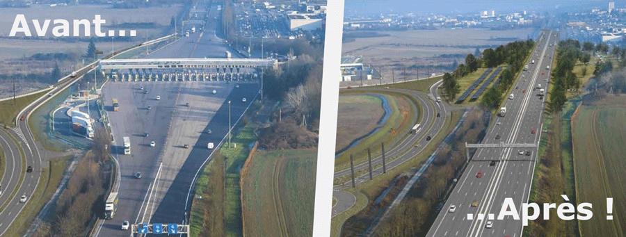 Autoroute A13 flux libre : Avant - Après