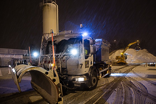 Saleuse - Senlis - Autoroute A1 - Nuit - Neige