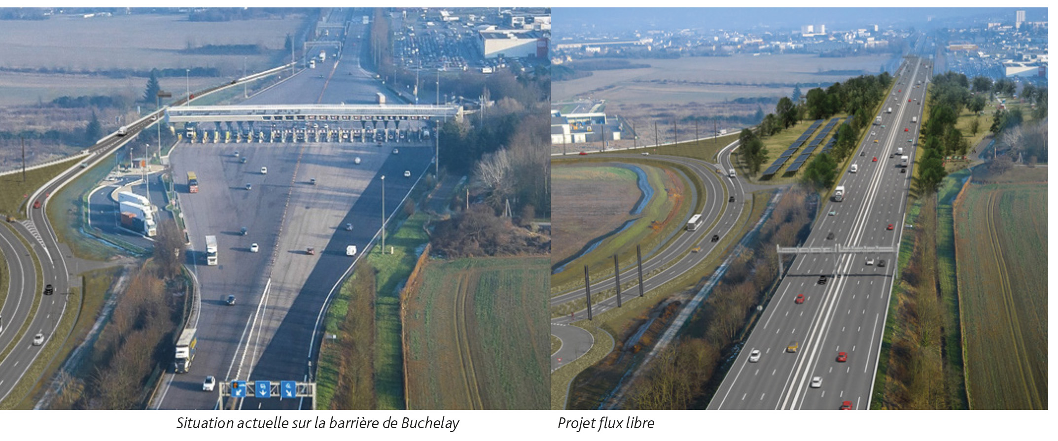 Autoroute A13 : projet flux libre avant et après - Sanef SAPN
