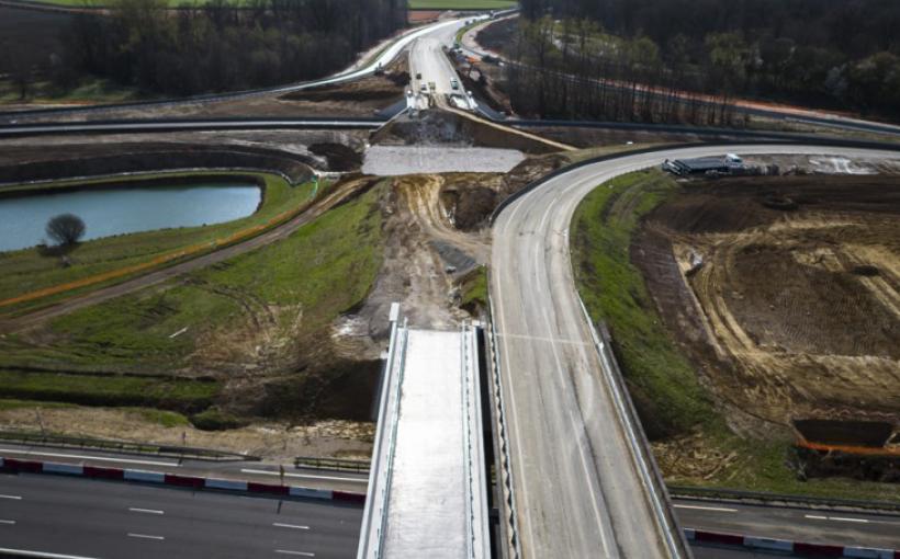 échangeur de Bailly-Romainvilliers - autoroute A4 - future voie