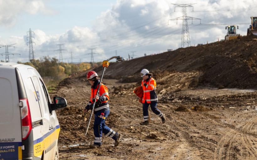 Géomètres présentes sur la section de mise en oeuvre du remblai (sens 2)