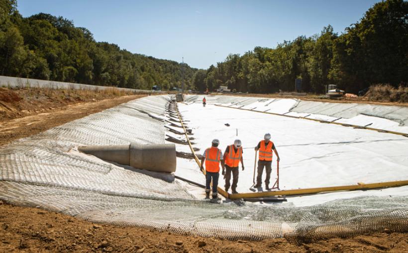 Bassin de rétention - travaux d'étanchéité